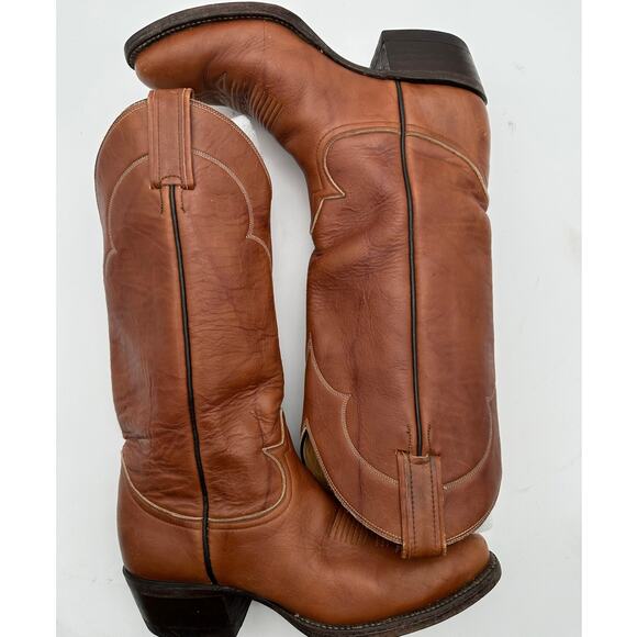 Tony Lama 6084 Brown Marble Leather Western Cowboy Boot Size 6 D Men  / Woman 8 - Picture 3 of 16